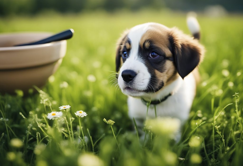 puppy in a field